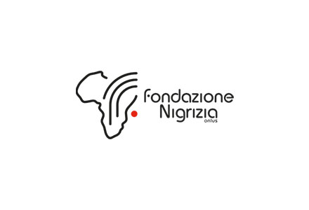 Logo della Fondazione Nigrizia Onlus con mappa stilizzata dell'Africa e testo.