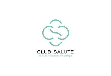 Logo di Club Salute con simbolo astratto e testo.