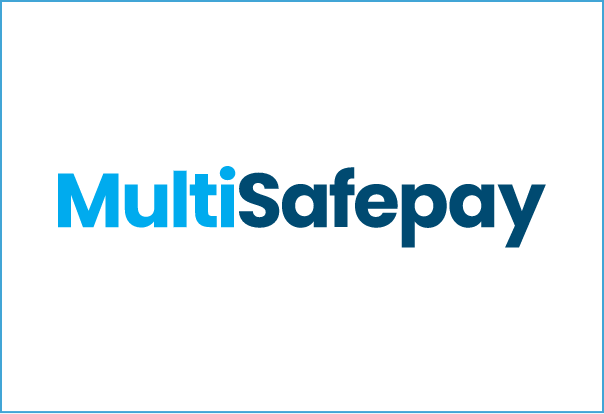 Logo di MultiSafepay con testo in blu su sfondo bianco.